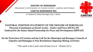 Tutulan ang mining exploration sa Giporlos at Balangiga, panawagan ng Diocese of Borongan sa lokal na pamahalaan
