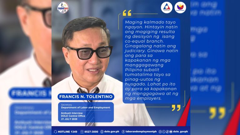 DOLE, patutunayan sa korte ang legalidad ng 85-pisong umento sa sahod sa NCR