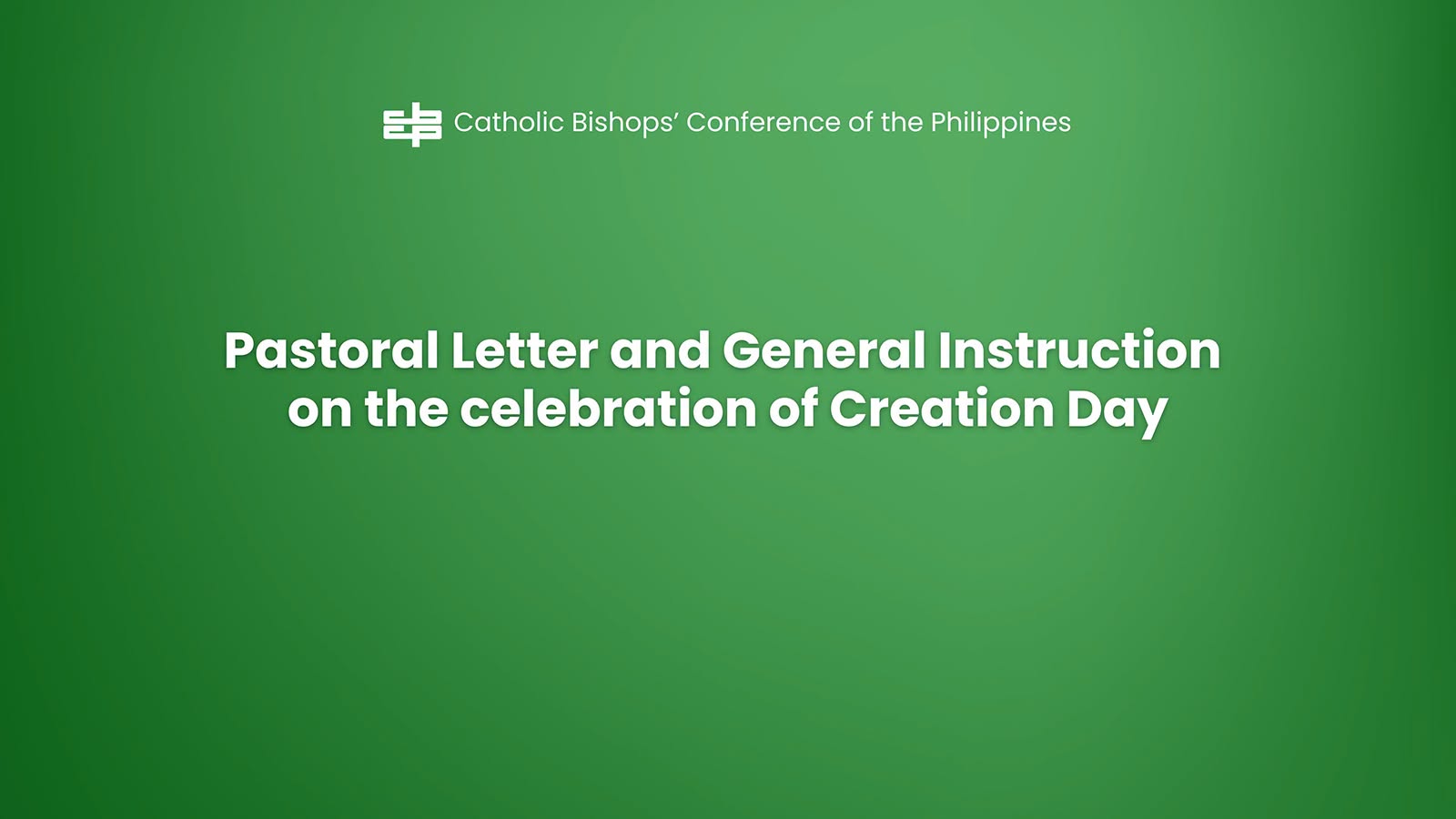 Parokya at komunidad, inatasan ng CBCP na ipagdiwang ang creation day