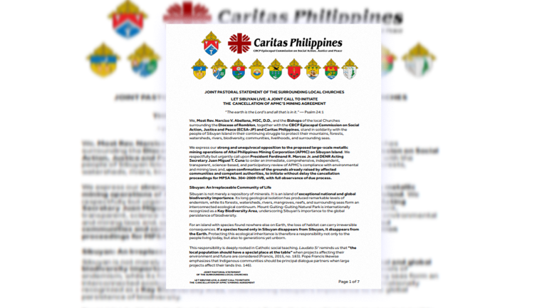 Kanselasyon ng mining agreement sa APMC sa Sibuyan island, hiniling ng CBCP sa pamahalaan
