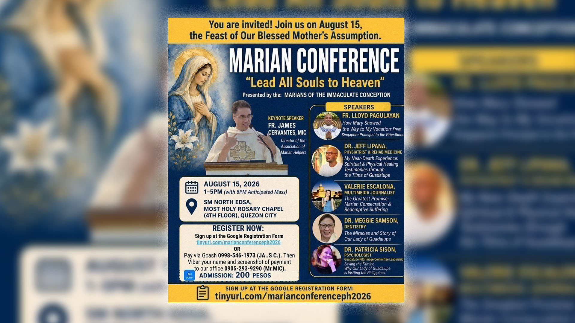 Mananampalataya, inaanyayahan sa Marian Conference 2026