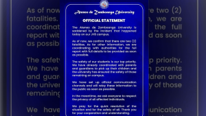 Kaligtasan ng mga estudyante, tiniyak ng Ateneo de Zamboanga University