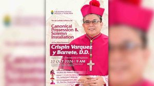Bishop Varquez, pormal nang iluluklok bilang bagong Obispo ng Tagbilaran