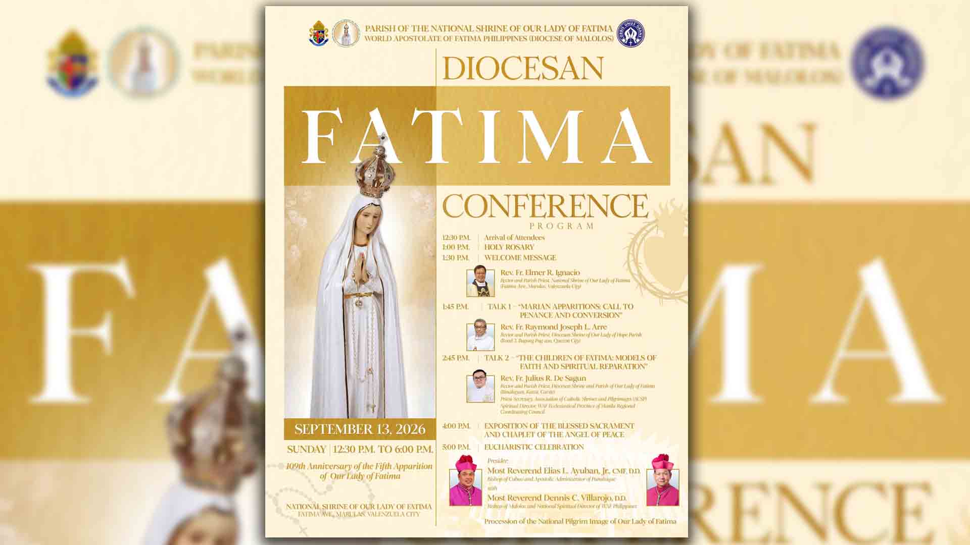 Deboto at peregrino, inaanyayahan sa Diocesan Fatima conference