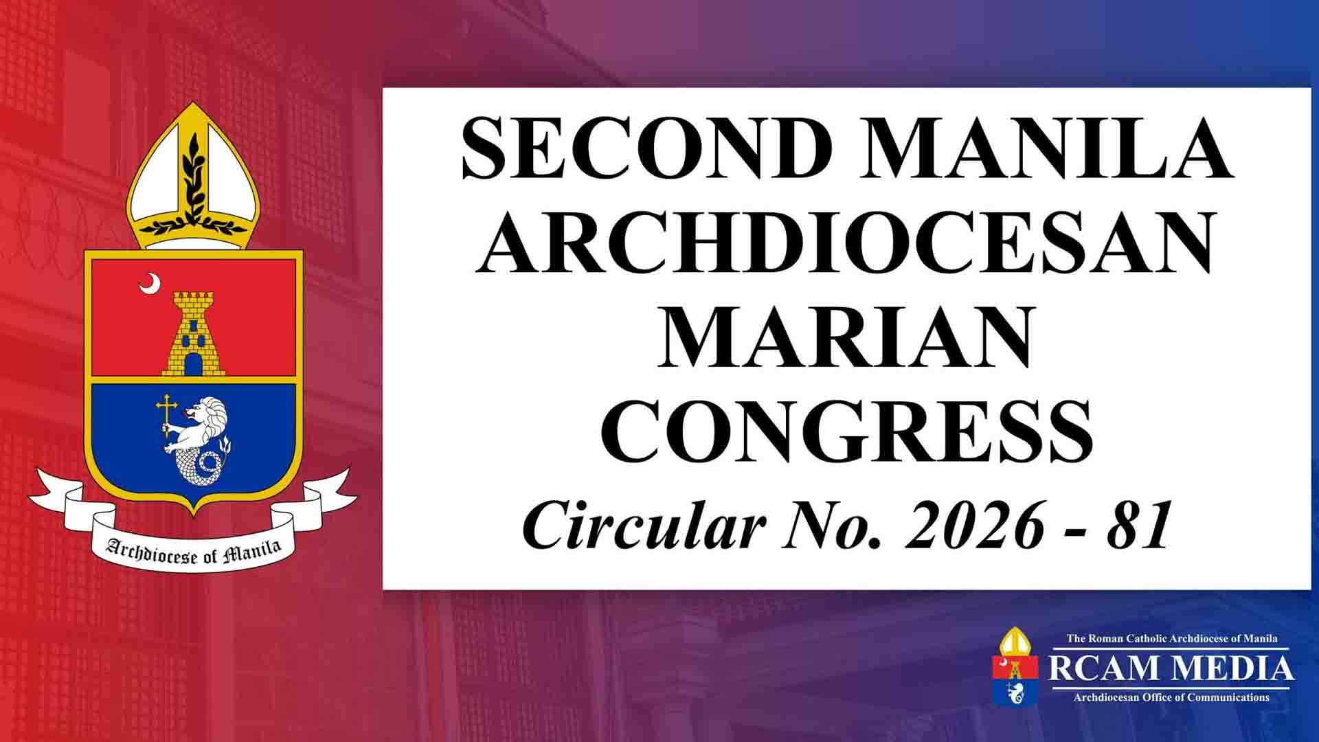 2nd Marian Congress, isasagawa ng Archdiocese of Manila